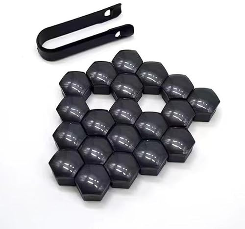 YBZYBSV 20 Pezzi Copridadi Ruota per VW TOURAN 2016-2024, Tappo Bullone Antifurto Copri Bulloni Ruota Tappi a Vite RuotaTappi a Vite Ruota,21mm-Black