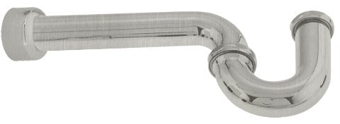 Westbrass D401-1-07 P-Trap 1-1/4-Inch x 1-1/4-Inch Brass with Hi-Box Sure Grip Flange, Satin Nickel