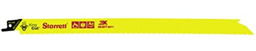 Starrett BR121014-50 Bi-Metal Unique Straight King Cut Fire, Rescue and Demolition Reciprocating Saw Blade, 0.050 Thick, 10-14 TPI, 12 Length x 3/4 Width, Fluorescent Yellow (Pack of 50)