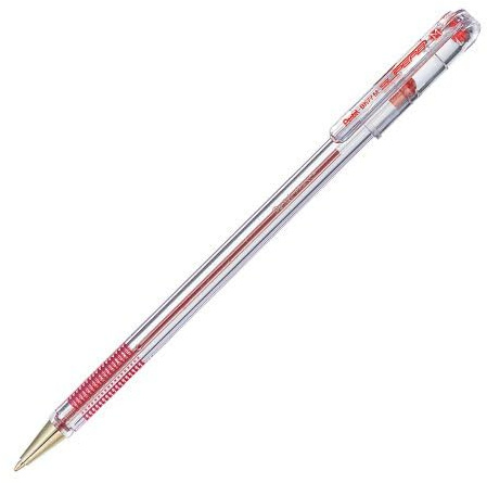 Pentel 1.0 mm Medium Tip Oil Based Ink Superb Ballpoint Pen - Red (Pack of 12 pens)
