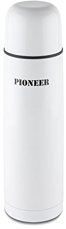 Pioneer Flasks Stainless Steel Vacuum Insulated Leakproof Flask 8 Hot 24 Hours Cold 500ml, 0.5L, White