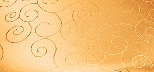 Unbekannt Tischdecke rund ca. 160 cm Ø Struktur damast Circle bügelfrei fleckenabweisend #1095 (gelb)
