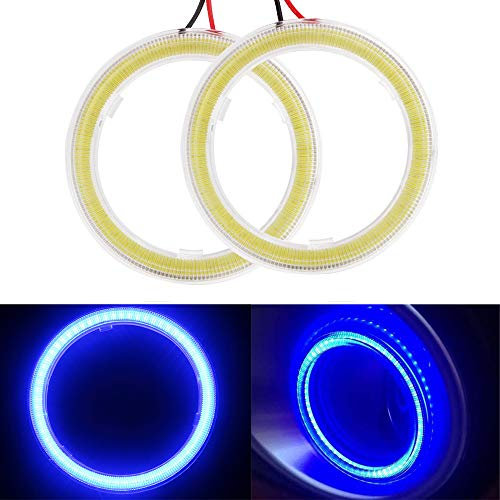 Everbrightt 1 par Azul 60MM 45SMD vehículo Coche Angel Ojos Halo Anillo LED Luces lámparas con cáscara