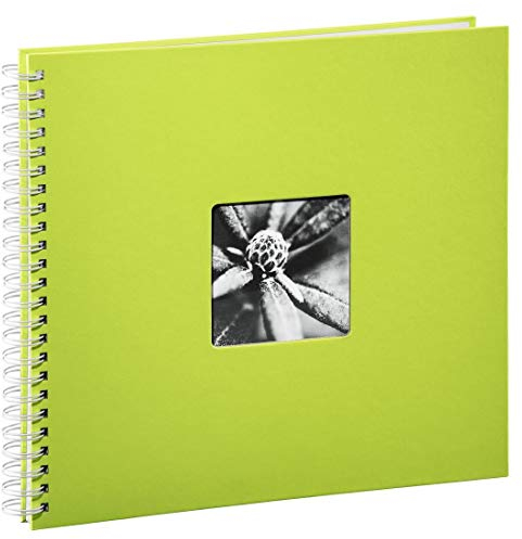 Hama Fotoalbum Jumbo 36x32 cm (Spiral-Album mit 50 weißen Seiten, Fotobuch mit Pergamin-Trennblättern, Album zum Einkleben und Selbstgestalten) grün