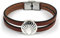 Leder-Metallarmband Melide mit großer Jakobsmuschel