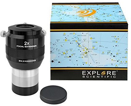 Explore Scientific Fokal Extender 2 x 50,8 mm/2 Pulgadas Barlow Lente para Aumentar la Distancia Focal para telescopios