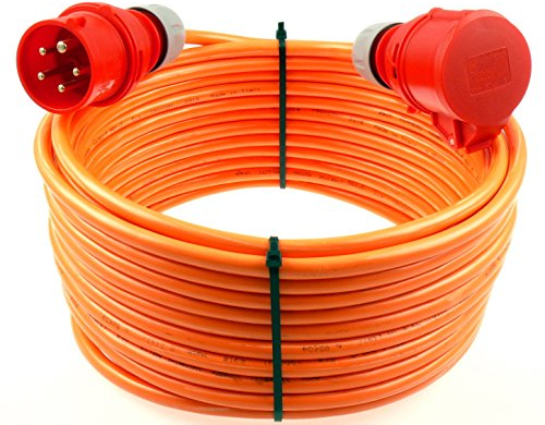 netbote24 CEE Starkstromkabel Verlängerungskabel 16A 400V Pur-Leitung H07BQ-F 5g1,5 Außen 50m