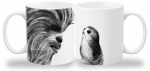 Star Wars SW05375 Die letzten Jedi: Henkeltaße, 550 ml Großer Braunbär und Vögel der Bäreninsel Keramik, Weiß, 14.5 x 9.8 x 11 cm, 1 Einheiten