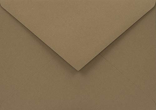 Netuno 100x Briefumschlag braun DIN C6 114x 162 mm 140g Woodstock Noce Recycling Briefhülle brauner Umschlag farbig Briefkuvert Ökopapier für Einladungskarten Hochzeit Geburtstag Weihnachten Ostern