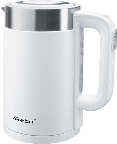 Steba Wasserkocher, Temperatur einstellbar: 50-100 Grad, Doppelwandiges Gehäuse (innen Edelstah, außen Kunststoff), 1,7 Liter Fassungsvermögen, 360° Sockel mit Kabelaufwicklung, WK 11