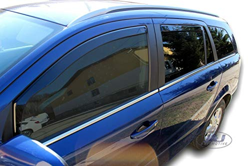 J&J AUTOMOTIVE | Windabweiser Passend Für Astra H Kombi 2007-2014, Heko Regenabweiser, Getönt, Set 4-Teilig, Vorne und Hinten, Aerodynamisch