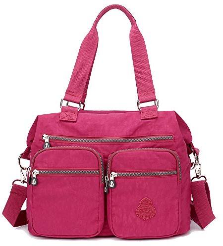 Coolives Casual Bolso de Hombro para Mujer Shopper con Bandolera Fucsia