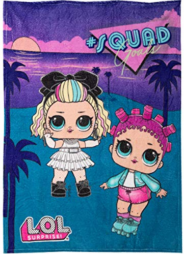 L.O.L. Surprise! Original lizenzierte Mädchen-Decke / Überwurf / Tagesdecke, Korallen-Fleece, superweich und kuschelig, Plüschstoff, Größe L