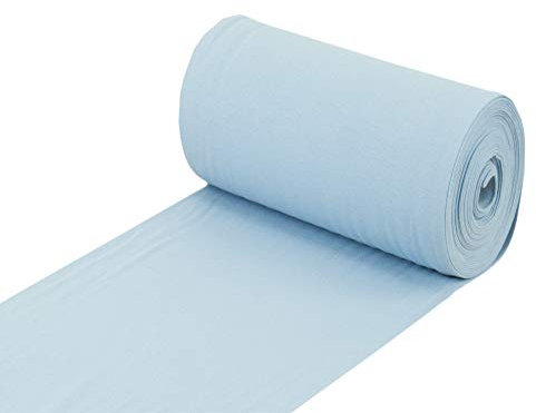 Baumwoll - Bündchenstoff Uni einfarbig himmelblau - Meterware ab 25 cm x 70 cm Schlauchware - Stoff zum Nähen