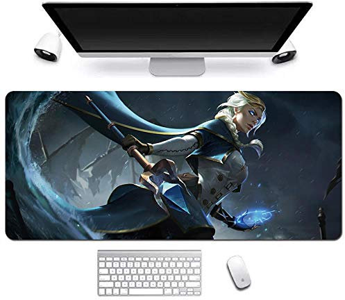 World of Warcraft Tapis de Souris XL 900x400mm Hydrorésistant Anime Mouse Pad Grand Tapis de Souris Gamer avec Base en Caoutchouc Anti-Glissant Surface Texturée pour Ordinateur et PC, O