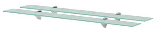 vidaXL 2X Regal Schwebend Wandregal Glasregal Glasboden Glasablage Badablage Wandablage Badregal Ablage Regale Bad Glas 90x20cm 8mm