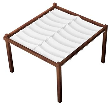 SunShade, tenda parasole retrattile, impermeabile, 3 x 5 cm, colore: bianco. Struttura in legno non inclusa