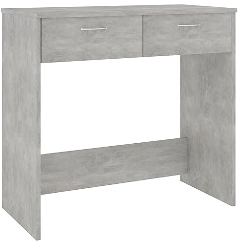 vidaXL Bureau, Table d'Ordinateur, Table d'Étude, Meuble de Salon Salle de Séjour Salle de Travail Maison Intérieur, Gris Béton Bois d’Ingénierie