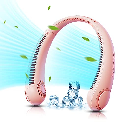 Neck Fan, Portable Neck Fan USB Rechargeable, Hands Free Bladeless Personal Fan with 360°Cooling Airflow, 3 Wind Speed for Home Office Travel Sports Outdoor Summer