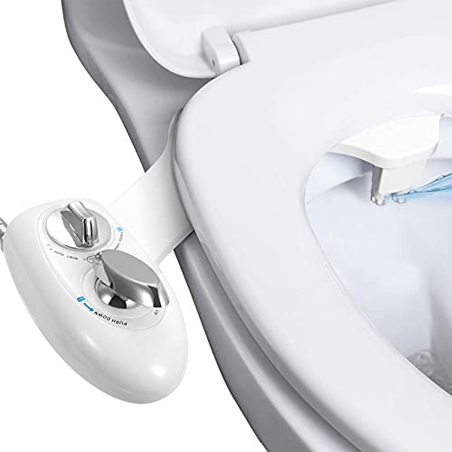 iMounTEK Fresh Cold Water Spray Bidet, Self-Cleaning Dual Nozzle Bidet, Frontal Rear/Feminine Wash, Non-Electric Mechanical Toilet Seat Cover Attachment