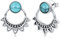 Türkis Ohrringe Damen 925 Sterling Silber - Boho Vintage Lotusblüte Schmuck - Geschenke für Mutter, Frauen, Mädchen
