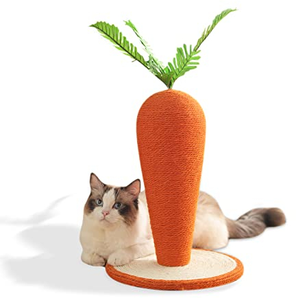 Galatée Katzenspielzeug, Karotten-Sisal-Katzenkratzbaum, Lustiger Sisal-Seil-Katzenkratzbaum Für Indoor-Katzen, Natürliches Sisal-Haustierspielzeug(Karotte-1, M)