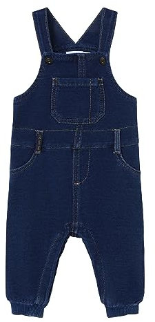 NAME IT Mädchen Nbmbundo Dnmtruebos Swe Overall Noos Hose, Dark Blue Denim, 68 EU