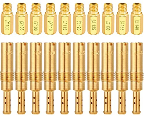 ZAMDOE 20 pezzi getti carburatore per PWK Keihin OKO CVK KOSO PWM (10 pezzi getti principali 100 105 108 110 115 120 125 130 135 140 e 10 pezzi getti pilota lento 32 35 38 40 42 45 48 50 52 55)