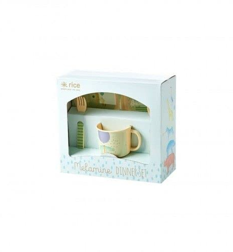 Coffret repas mélamine Rice animaux multicolore fille