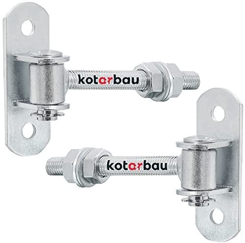 KOTARBAU® Lot de 2 charnières de portail réglables M12 - La solution parfaite pour chaque installation de portail - Galvanisé