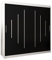 Kryspol Schwebetürenschrank York 200 cm Kleiderschrank mit Kleiderstange und Einlegeboden Schlafzimmer- Wohnzimmerschrank Schiebetüren Modern Design (Weiß + Schwarz)