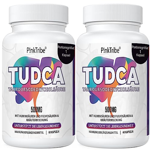 TUDCA 500mg, Tauroursodeoxycholsäure mit Humin und Fulvosäuren, Rübenwurzel und mehr, Tudca Gallensalzergänzung, 120 Kapseln