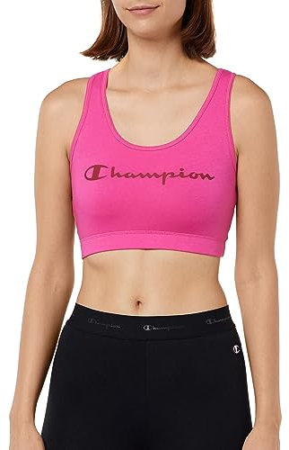 Champion Athletic C-Sport W – Jersey elástico de algodón Sujetador Deportivo, Fucsia, XS para Mujer