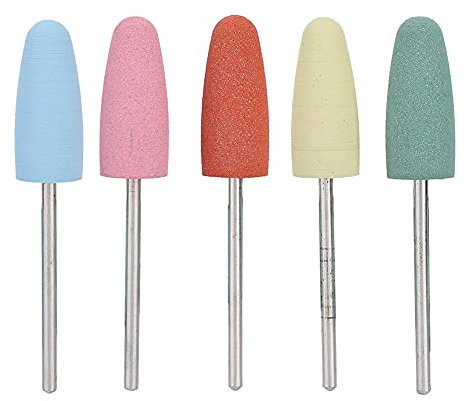 Nail Drill Bits - Juego de 5 puntas para uñas de goma de silicona, puntas profesionales para fresas de uñas, juego de brocas de uñas para manicura y pedicura (171)