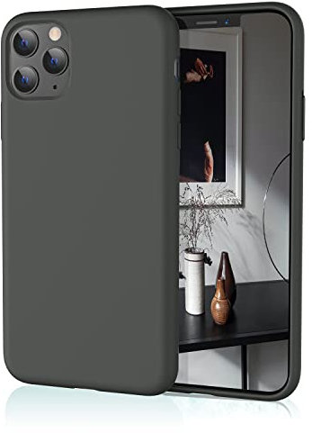 HiiVeet Silicone Case Compatible with iPhone 11 Pro Case 5.8 Inch, Soft Ultra Slim Protective Shockproof Liquid Silicone Phone Case with Anti-Scratch Microfiber Lining,Space Gray