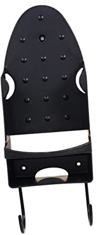 Levemolo 1pezzi Supporto Da Parete Per Asse Da Stiro Acciaio Inossidabile Ganci Doppio Organizer Per Lavanderia e Armadi Design Compatto e Salvaspazio Nero