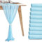 10 Stück Chiffon Tischläufer,Hochzeitstischläufer,Transparenter,Romantischer Tüll-Tischläufer für Weihnachten,Hochzeit, Brautparty,Babyparty,Geburtstagsfeier,Tischdekorationen (Babyblau,300x 30cm)