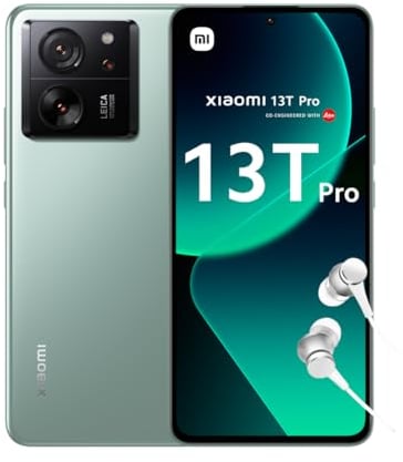 Xiaomi 13T Pro - 12+512GB Smartphone, Leica Camera, 6.67 AMOLED CrystalRes 1.5K+144Hz Screen, Mediatek Dimensity 9200+, 120W Turbo Charging, 5000mAh, Meadow Green (UK Version)