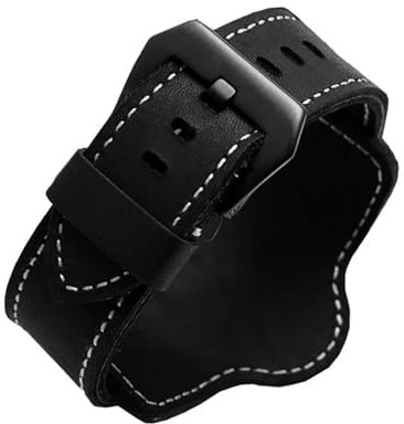 ROWCES Retro Lederarmband Herrenuhr Ersatzarmband 20mm 22mm 24mm 26mm Braun/Schwarz mit Matte, 24mm