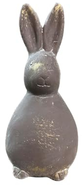 Ostern Deko Hase Figur 16,5cm aus Zement - Osterhasen stehend als Frühlingsdeko, Osterdeko, Gartendeko für Außen - Osterdekoration vintage für den Garten, Balkon wetterfeste Frühling Dekoration