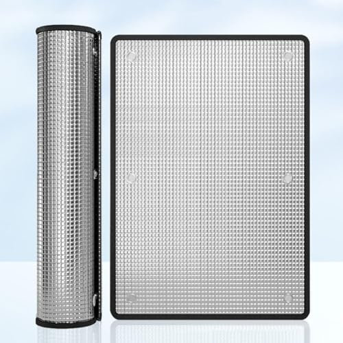 Pellicola per Finestre Alluminizzata,Doppio Pellicola Isolante Bolla Di Alluminio,Pellicola Oscurante per Finestre Antiriflesso,Pellicola per Finestre Anti-Uv,Con Ventose,WxH-40x50cm(16x20in)