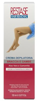 RESTASE | Crema Depilatoria Gambe e Braccia, 150 ml, con Aloe Vera e Camomilla