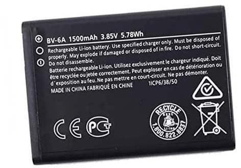 Generic Ukkipower 1500mAh BV-6A 1ICP6/38/50 Replacement Battery For 8110 4G (2017) / 2720 FLIP/Filp 8110 TA-1059 1170 / Banana 3060 2060 C5-03