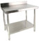 FINEUNAN Tavolo da lavoro in acciaio inox, 150 x 85 x 60 cm, con alzata, portata fino a 250 kg, tavolo da cucina in acciaio inox, con piedini regolabili e ampio ripiano inferiore