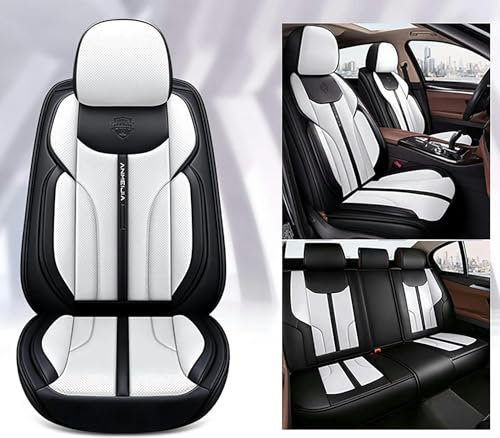 SAHFEE Sitzbezüge Auto Autositzbezüge Universal Set für Dacia Dokker/Duster Van/Logan/Logan MCV Fiskal Stepway/Nova/Supernova/Sandero Auto Zubehör, Weiß