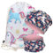 HECKBO Einhorn Turnbeutel + Reflektor Beanie & Loop Schal mit Vlies Stoff innen Winter