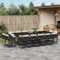 Tidyard 15-TLG.Garten-Essgruppe mit Auflagen Terrassenmöbel Gartengruppe Gartenmöbel Set Sitzgarnitur Gartengarnitur Sitzgruppe Gartenmöbelset Tisch mit Stuhl für Garten Terrasse Schwarz Poly Rattan