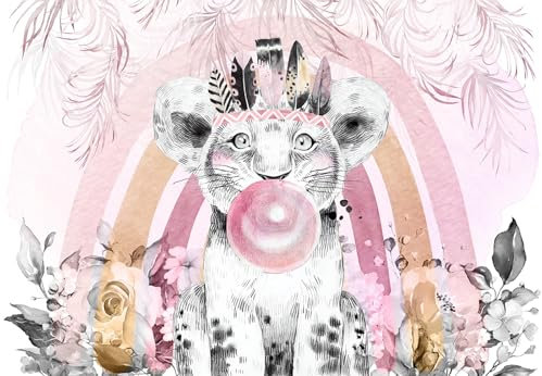 Papier peint panoramique Enfants - Lion Indien - Largeur 260 cm x Hauteur 180 cm
