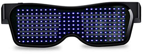 Sonhomay LED-Brille, anpassbare BT-Leuchtbrille, leuchtende Brille mit blinkenden Neongläsern für Partygeschenke, Festival-Outfit, Halloween, Kostümzubehör, Nachtclub