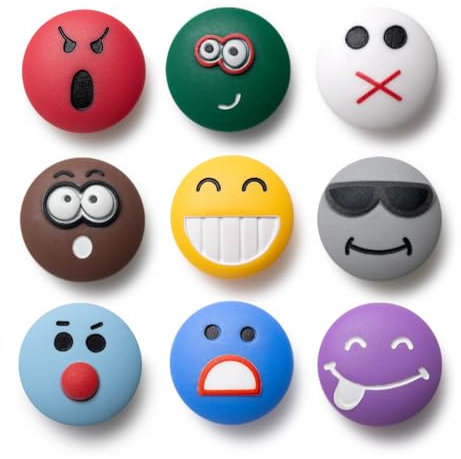 SUNURS 3D-Emoji-Kühlschrankmagneten (16er oder 9er Set) - Ausdrucksstarke Resin-Magnete mit Neodym-Magneten, Glatter Oberfläche & Flachem Design